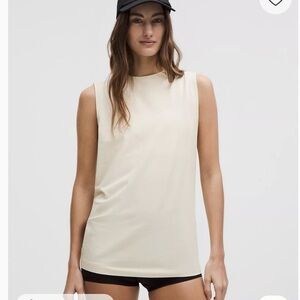 LULU Lemon - All Yours Organic Cotton Tank - Oatmilk/Cream Color - NWT
